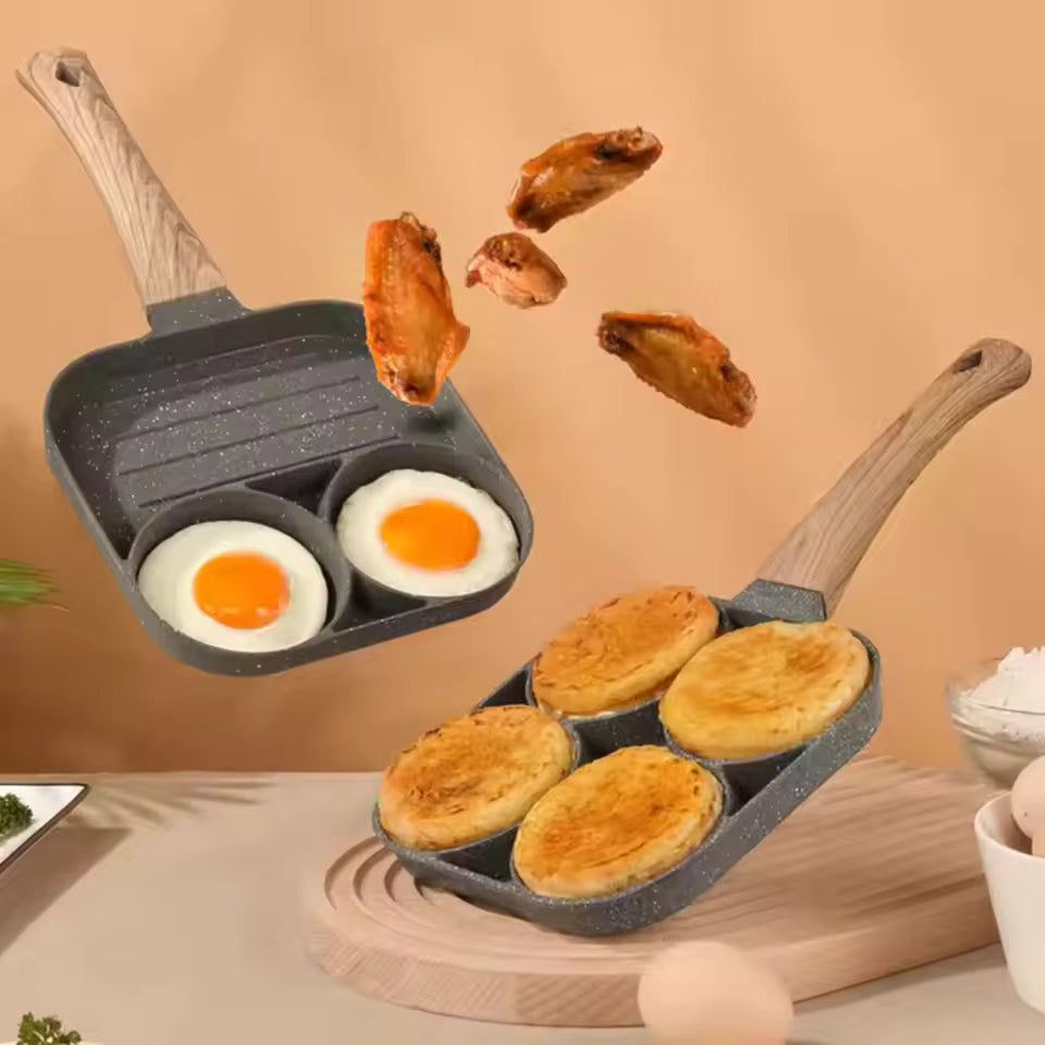 Frigideira multiuso antiaderente com 3 ou 4 compartimentos